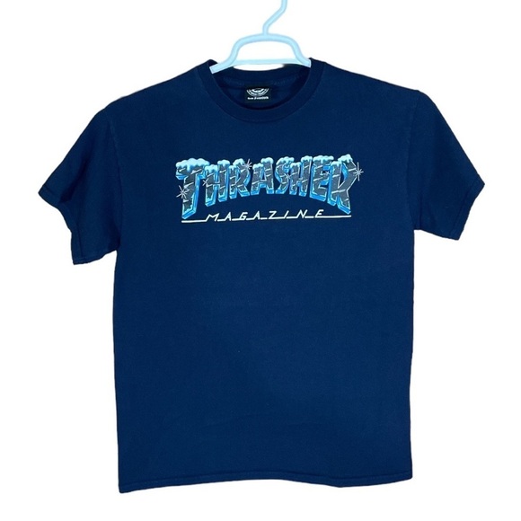 Thrasher Other - Thrasher Magazine T-shirt Mens Medium Skater Punk Cali Casual Blue Icy Classic